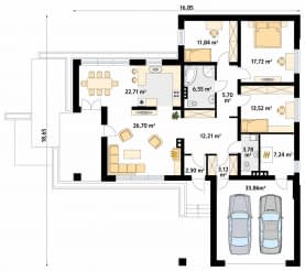 Rzut projektu Aksamit 5 (CE) - parter