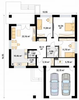 Rzut projektu Kiwi 3 (CE) - parter