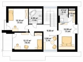 Rzut projektu Amber (CE) - poddasze