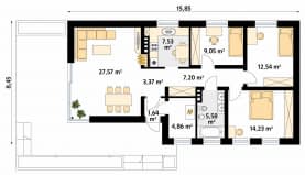 Rzut projektu Heban (CE) - parter