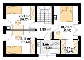 Rzut projektu Bez (KO) - poddasze