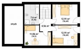 Rzut projektu Azuryt (KO) - poddasze