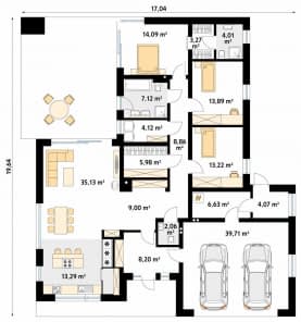 Rzut projektu Cytrus 4 (SI) - parter