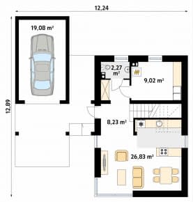 Rzut projektu Teo 5 (KO) - parter