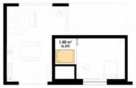 Rzut projektu Śmiałek 2 dr-S (DR-S) - poddasze