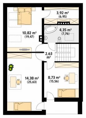Rzut projektu Amarant (CE) - poddasze
