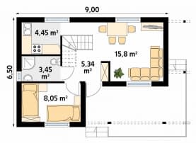 Rzut projektu Biedronka bal (BAL) - parter