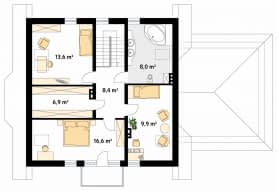 Rzut projektu Caro 3 (CE) - poddasze