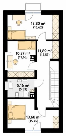 Rzut projektu Koliber 6 (CE) - poddasze