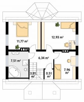 Rzut projektu Echo 3 (CE) - poddasze