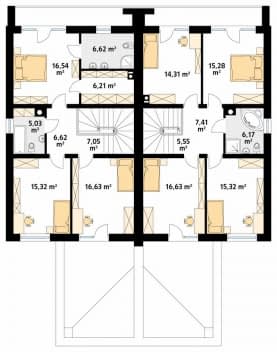 Rzut projektu Cyklamen (CE) - poddasze