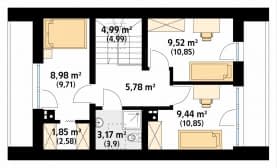 Rzut projektu Malutki 3 (KO) - poddasze