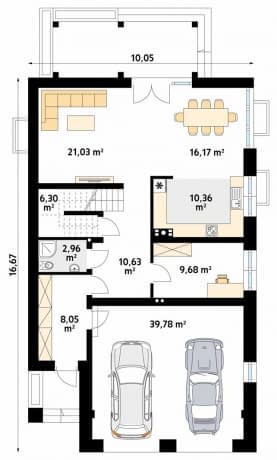 Rzut projektu Amarylis 7 (CE) - parter
