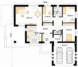 Rzut projektu Wenge (CE) - parter