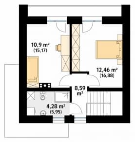 Rzut projektu Lopra 2 (KO) - poddasze