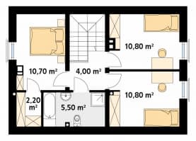 Rzut projektu Zeo 3 (KO) - poddasze