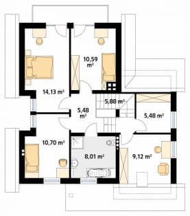 Rzut projektu Piryt 2 (CE) - poddasze