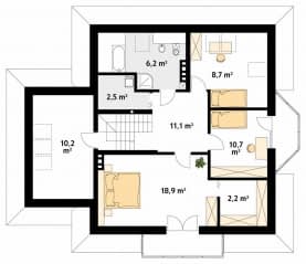 Rzut projektu Puszczyk (CE) - poddasze