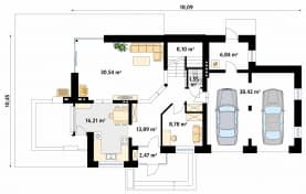 Rzut projektu Amber 2 (CE) - parter