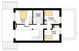 Rzut projektu Weranda 6 (CE) - poddasze