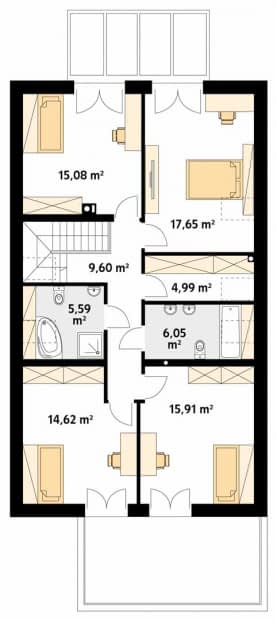 Rzut projektu Amarylis 8 (CE) - poddasze