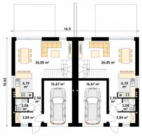 Rzut projektu Bali (CE) - parter