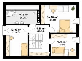 Rzut projektu Anka 2 (CE) - poddasze