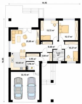 Rzut projektu Kiwi (CE) - parter