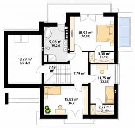 Rzut projektu Jaspis (CE) - poddasze