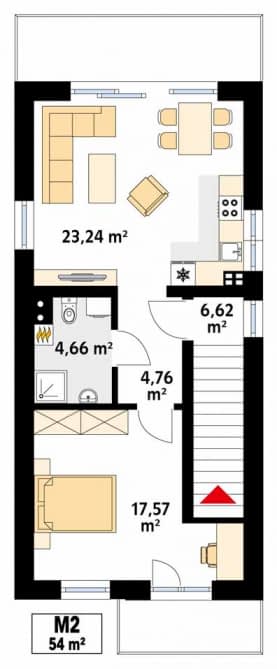 Rzut projektu Dracena W (KO) - poddasze