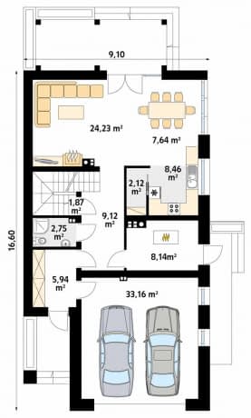 Rzut projektu Amarylis 5 (CE) - parter