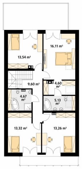 Rzut projektu Amarylis 3 (CE) - poddasze