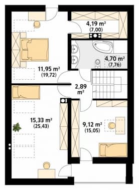 Rzut projektu Amarant 2 (CE) - poddasze