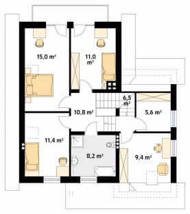 Rzut projektu Piryt 3 (CE) - poddasze