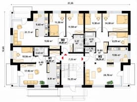 Rzut projektu Lazur 2 (CE) - parter