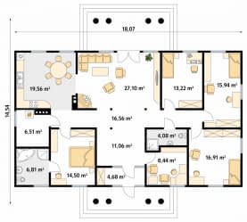 Rzut projektu Polana 2 dr-S (DR-S) - parter