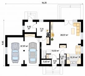 Rzut projektu Carmen 2 (CE) - parter