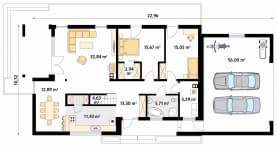 Rzut projektu Onyks 3 (DR-S) - parter