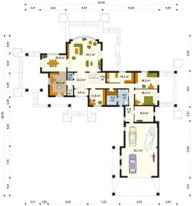Rzut projektu Astron 2 (CE) - parter