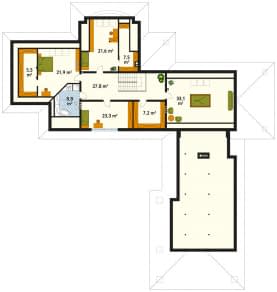 Rzut projektu Astron 2 (CE) - poddasze