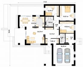 Rzut projektu Aksamit 4 (CE) - parter