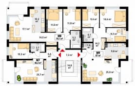 Rzut projektu Lazur 3 (CE) - pietro2