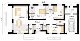 Rzut projektu Jemioła 6 (CE) - parter