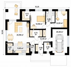 Rzut projektu Pasja (CE) - parter