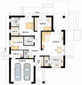 Rzut projektu Ariel 6 (KO) - parter