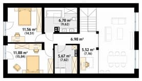 Rzut projektu Weranda 7 (CE) - poddasze
