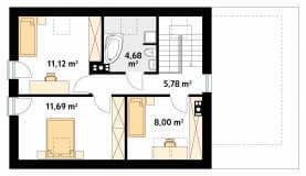 Rzut projektu Jagoda 4 (CE) - poddasze