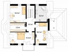 Rzut projektu Caro (CE) - poddasze