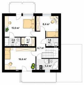 Rzut projektu Orion (CE) - poddasze