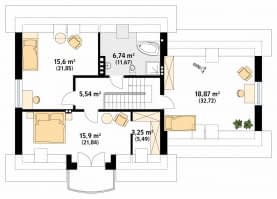 Rzut projektu Pik 2 (CE) - poddasze